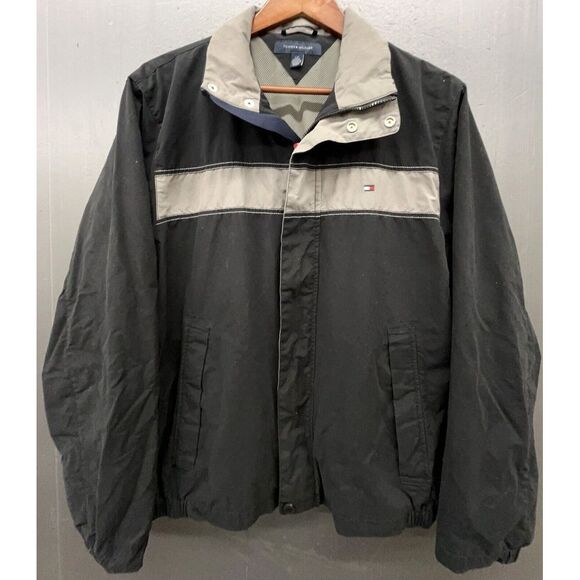 Tommy Hilfiger Jacket Men L Black Medium Weight Full Zip Mesh Lined Outdoor Golf - Picture 1 of 14